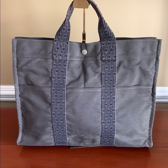 Hermes Gray and Blue Tote Bag - Picture 1 of 10